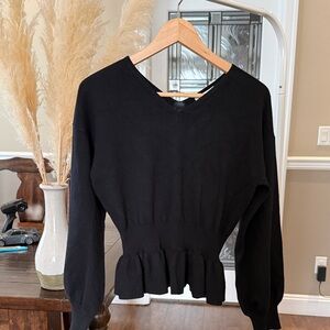 Molly Bracken Black V-Neck Blouse